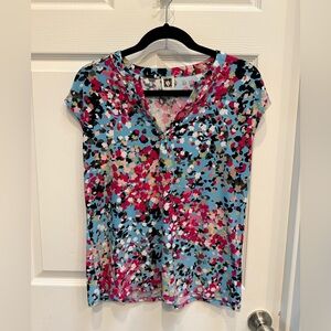 Anne Klein Vibrant Floral Print Blouse